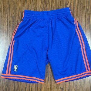 Mitchell & Ness New York Knicks Blue and Orange Athletic Shorts